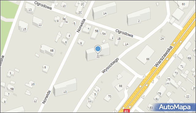 Legionowo, Norwida Cypriana Kamila, 11, mapa Legionowo