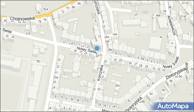 Legnica, Nowy Świat, 22, mapa Legnicy