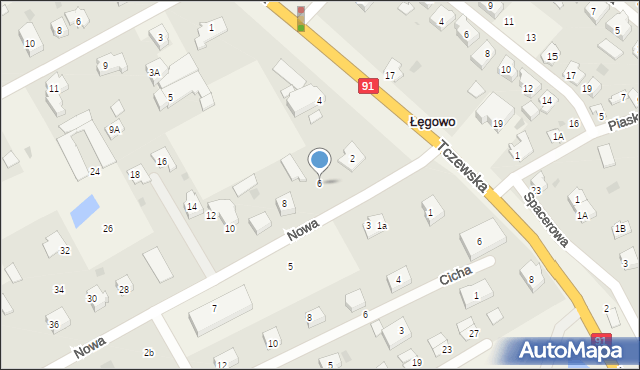 Łęgowo, Nowa, 6, mapa Łęgowo