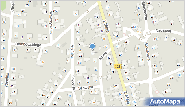 Leszno, Nowa, 2, mapa Leszno