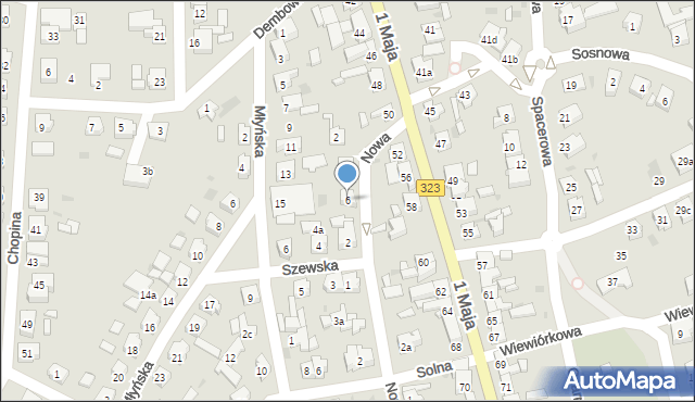 Leszno, Nowa, 6, mapa Leszno