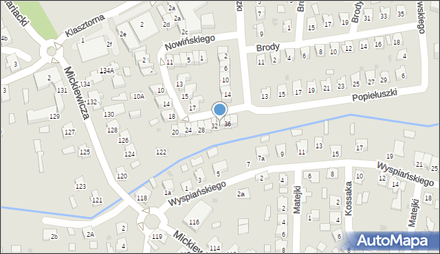 Leżajsk, Nowińskiego Bronisława, burm., 34, mapa Leżajsk