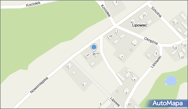 Lipowiec, Nowomiejska, 45, mapa Lipowiec