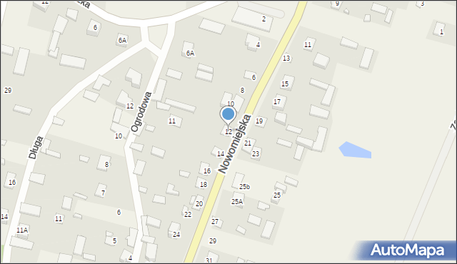 Liw, Nowomiejska, 12, mapa Liw