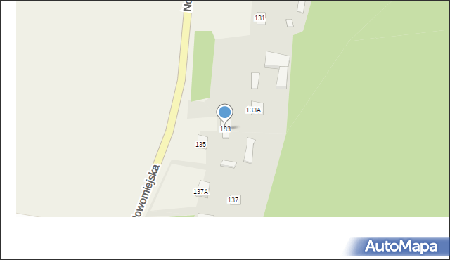 Liw, Nowomiejska, 133, mapa Liw