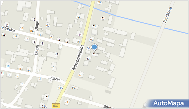 Liw, Nowomiejska, 61, mapa Liw
