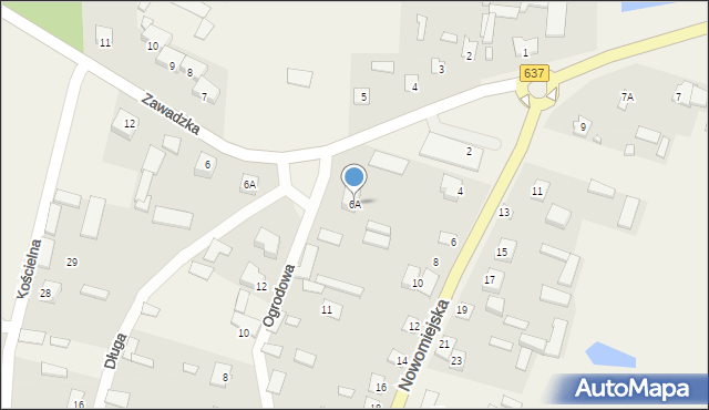 Liw, Nowomiejska, 6A, mapa Liw
