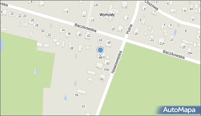 Łochów, Nowowiejska, 65, mapa Łochów