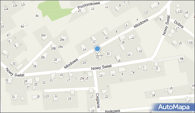 Łodygowice, Nowy Świat, 22, mapa Łodygowice