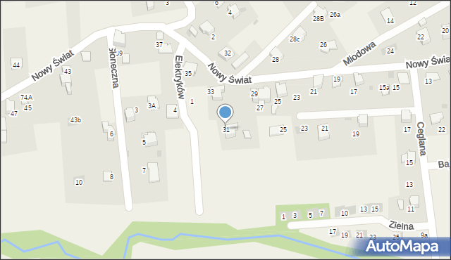 Łodygowice, Nowy Świat, 31, mapa Łodygowice
