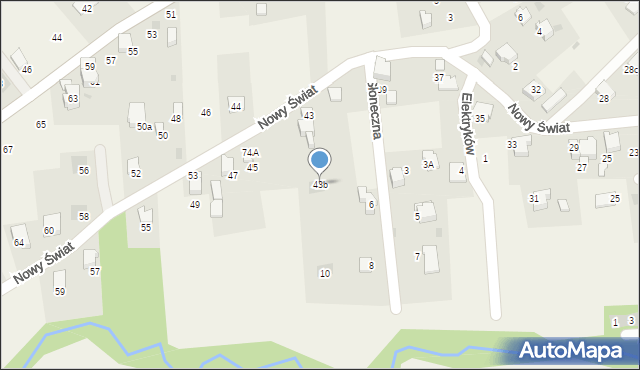 Łodygowice, Nowy Świat, 43b, mapa Łodygowice
