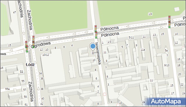 Łódź, Nowomiejska, 12, mapa Łodzi