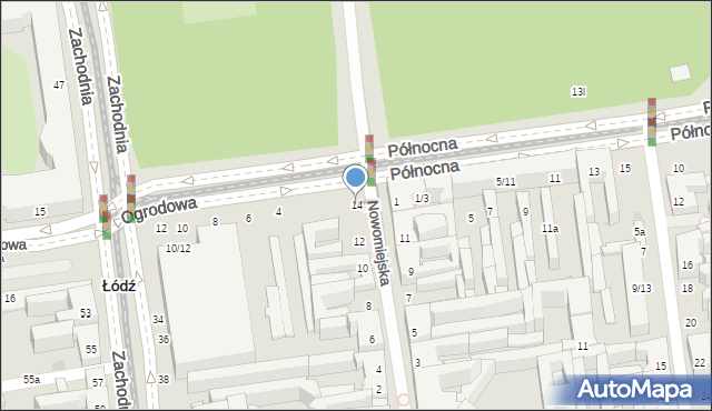 Łódź, Nowomiejska, 14, mapa Łodzi