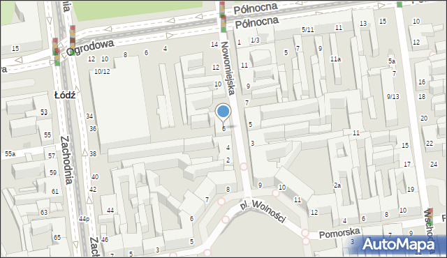 Łódź, Nowomiejska, 6, mapa Łodzi