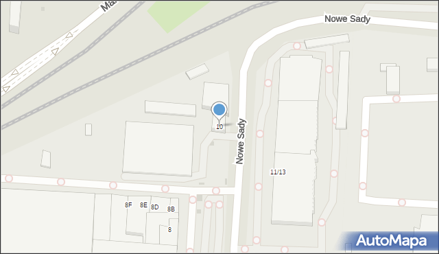 Łódź, Nowe Sady, 10, mapa Łodzi