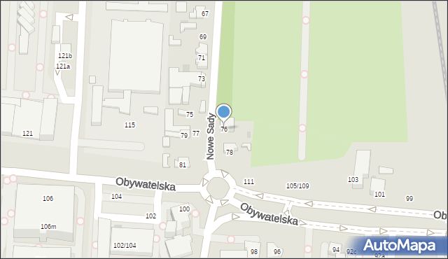 Łódź, Nowe Sady, 76, mapa Łodzi