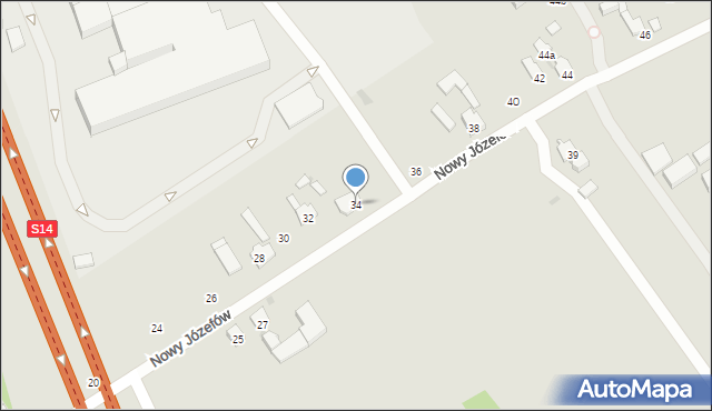 Łódź, Nowy Józefów, 34, mapa Łodzi