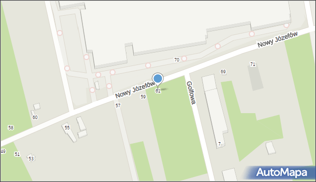 Łódź, Nowy Józefów, 61, mapa Łodzi