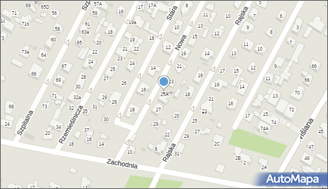 Łomianki, Nowa, 25A, mapa Łomianki