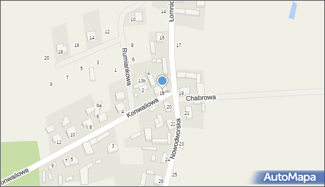 Łomnica, Nowodworska, 18, mapa Łomnica