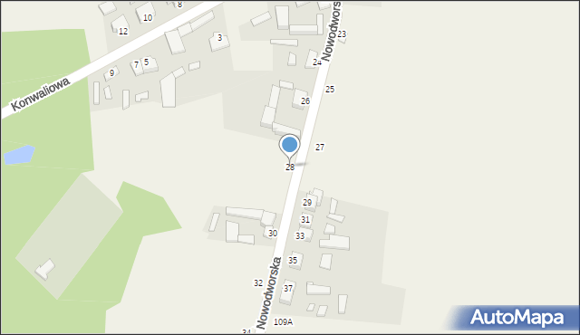 Łomnica, Nowodworska, 28, mapa Łomnica