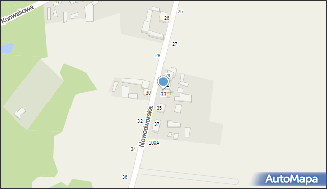 Łomnica, Nowodworska, 33, mapa Łomnica