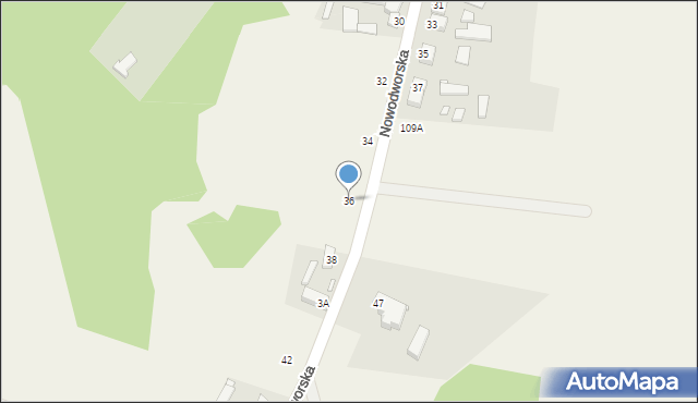 Łomnica, Nowodworska, 36, mapa Łomnica