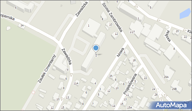 Łomża, Nowa, 2, mapa Łomży