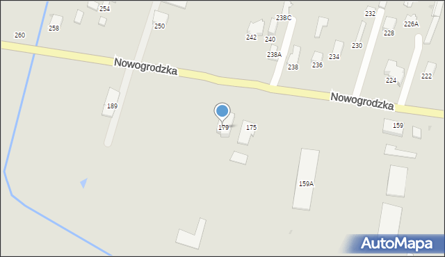 Łomża, Nowogrodzka, 179, mapa Łomży