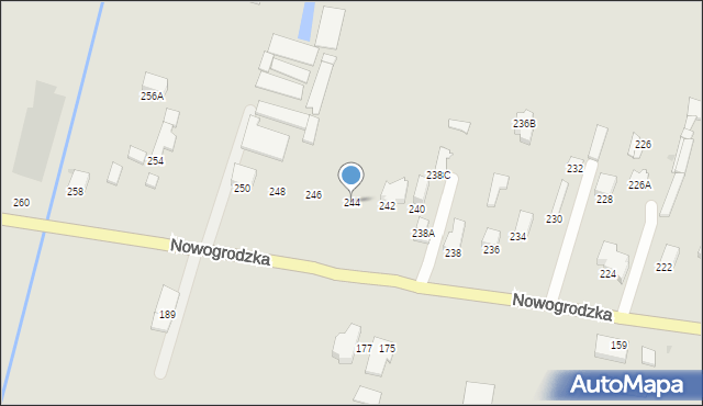 Łomża, Nowogrodzka, 244, mapa Łomży