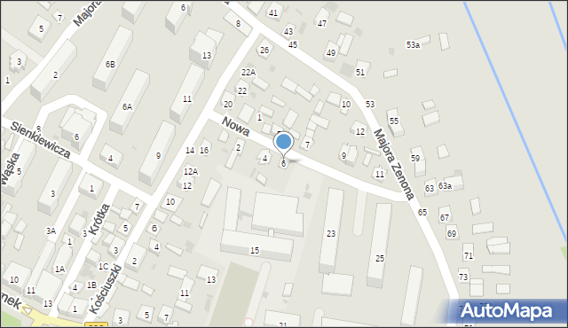 Łosice, Nowa, 6, mapa Łosice