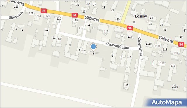 Łosiów, Nowowiejska, 6, mapa Łosiów