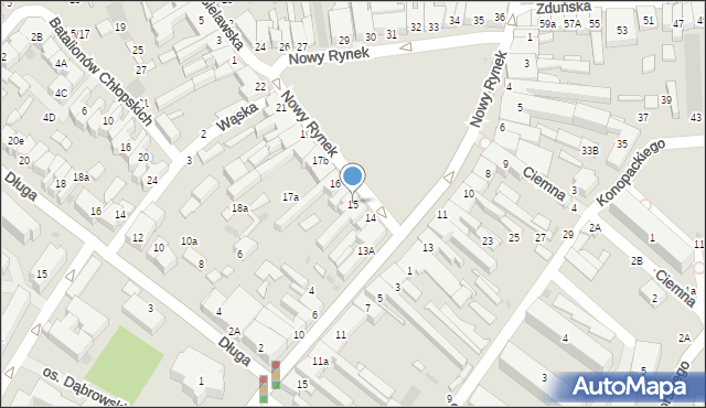 Łowicz, Nowy Rynek, 15, mapa Łowicza