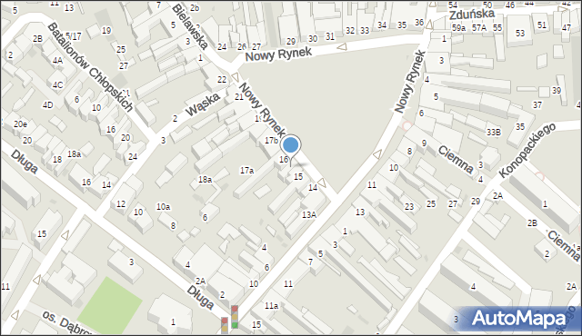 Łowicz, Nowy Rynek, 16a, mapa Łowicza
