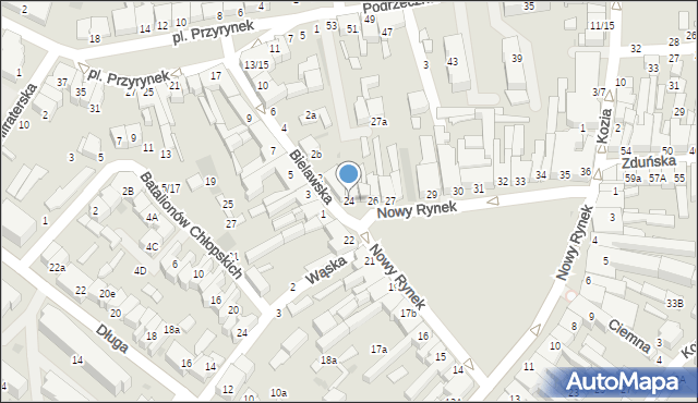 Łowicz, Nowy Rynek, 24, mapa Łowicza