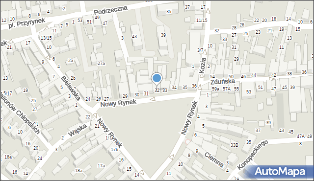 Łowicz, Nowy Rynek, 32, mapa Łowicza