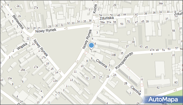 Łowicz, Nowy Rynek, 7, mapa Łowicza