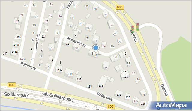 Lublin, Nowickiego Stanisława, płk., 6, mapa Lublina