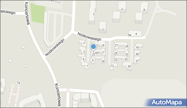 Lublin, Noskowskiego Zygmunta, 11, mapa Lublina