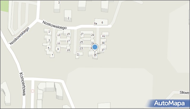 Lublin, Noskowskiego Zygmunta, 35, mapa Lublina