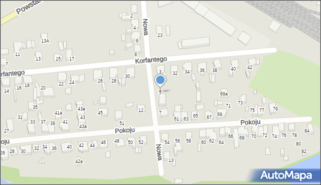 Lubliniec, Nowa, 5, mapa Lubliniec