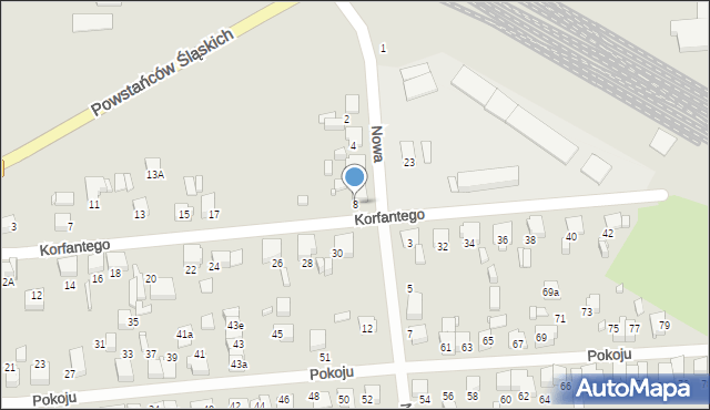 Lubliniec, Nowa, 8, mapa Lubliniec