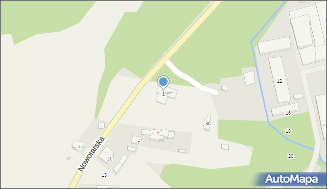 Ludźmierz, Nowotarska, 1, mapa Ludźmierz