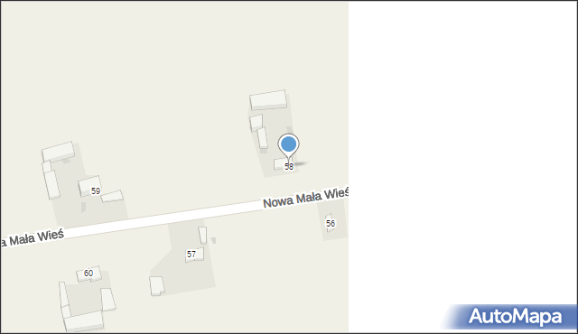 Mała Wieś, Nowa Mała Wieś, 58, mapa Mała Wieś