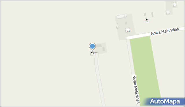 Mała Wieś, Nowa Mała Wieś, 74, mapa Mała Wieś