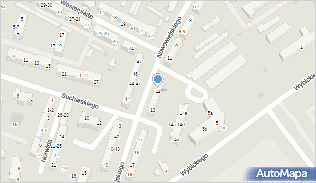 Malbork, Nowowiejskiego, 12, mapa Malborka