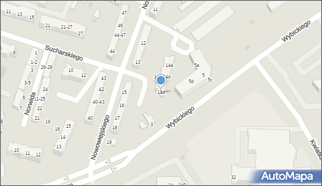 Malbork, Nowowiejskiego, 14d, mapa Malborka