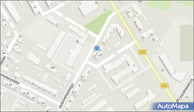 Malbork, Nowowiejskiego, 5, mapa Malborka