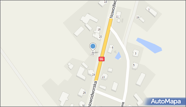 Marynowy, Nowodworska, 22, mapa Marynowy