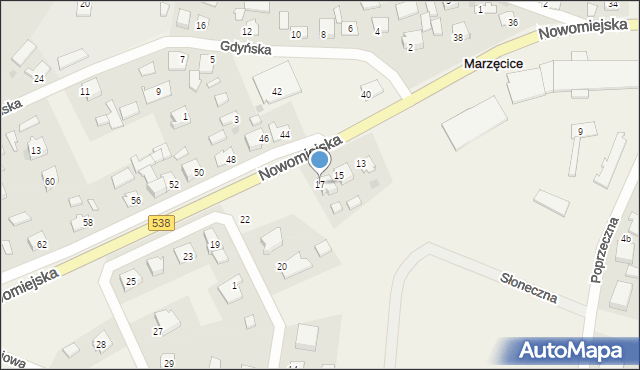 Marzęcice, Nowomiejska, 17, mapa Marzęcice